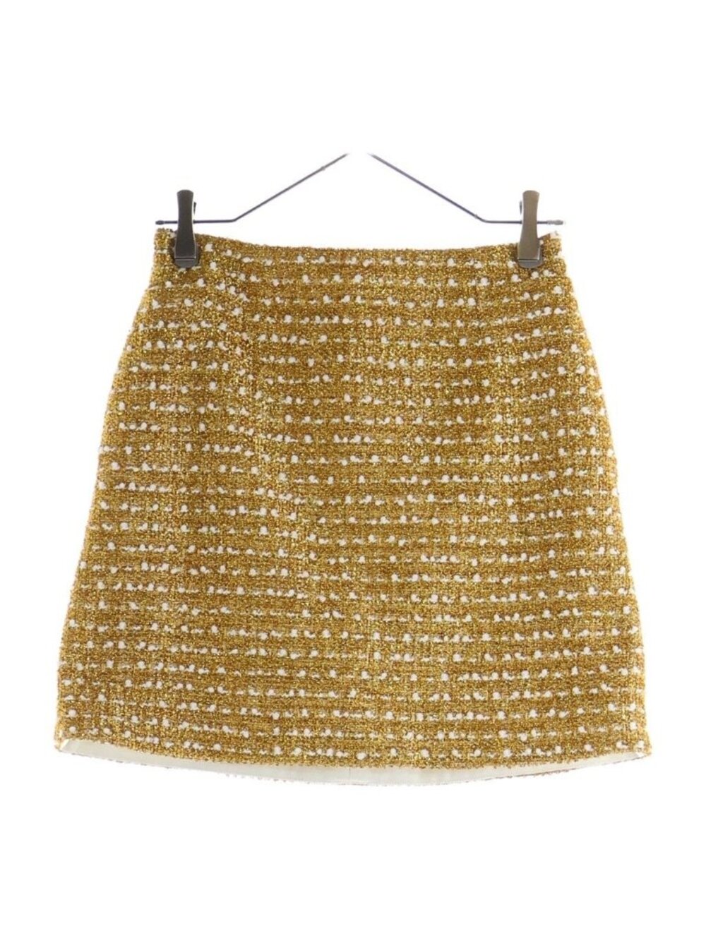 Louis Vuitton Glitter Tweed Mini Skirt Gold